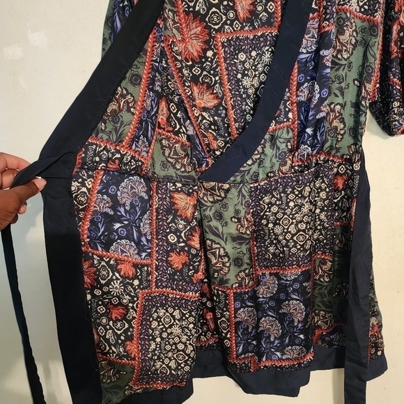 ZARA Multicolor Printed Wrap Effect Dress With Bow Size S - Picture 7 of 13